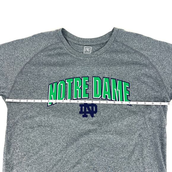 Pro edge NWT Mens University of Notre Dame Gray and Green Short Sleeve T Shirt L - Picture 5 of 9